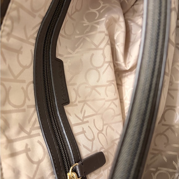 Calvin Klein Dark Brown Monogram Shoulder Bag - Picture 6 of 8